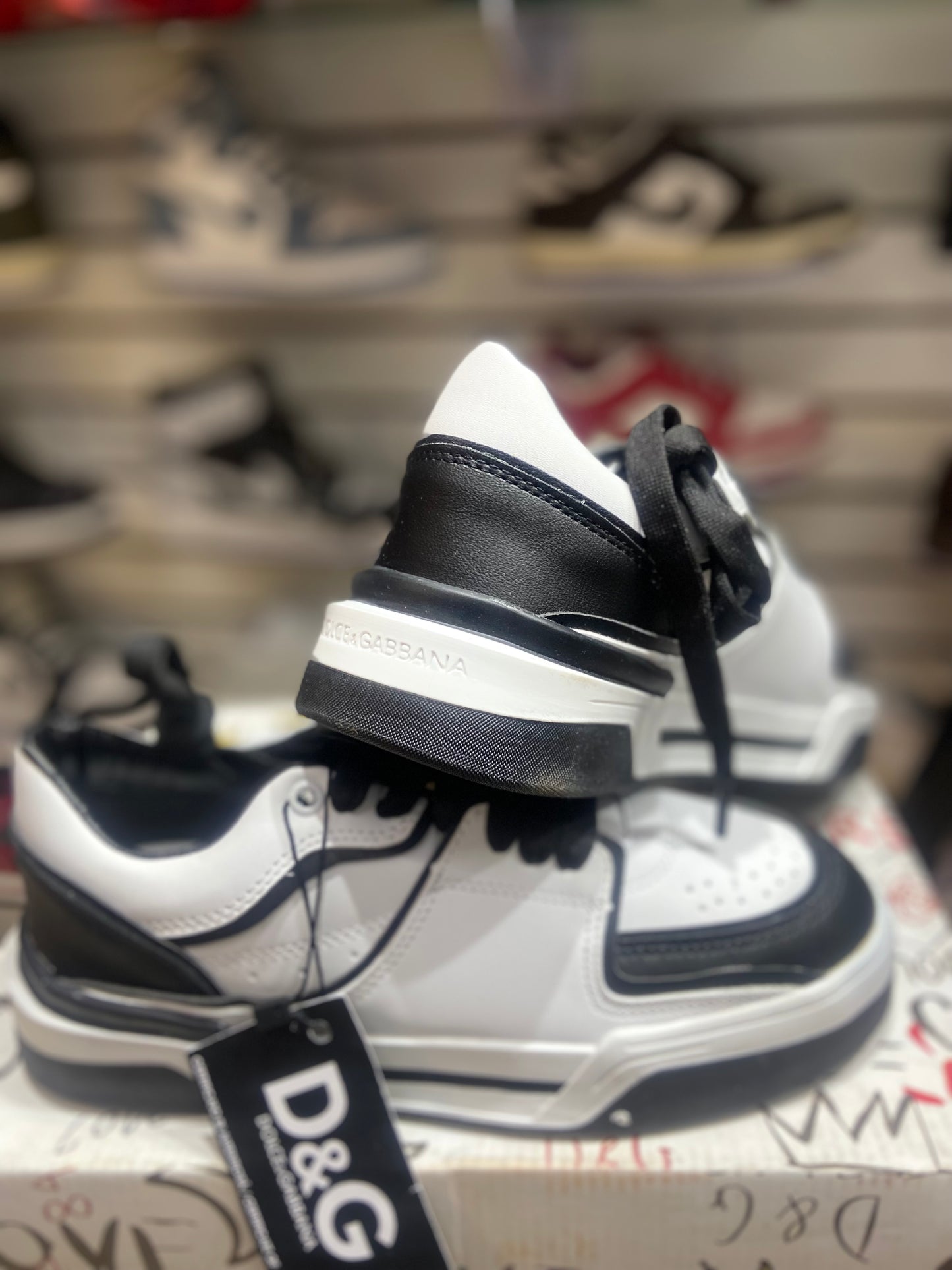 TENIS NACIONAL TIPO DOLCE GABBANA BLACO NEGRO