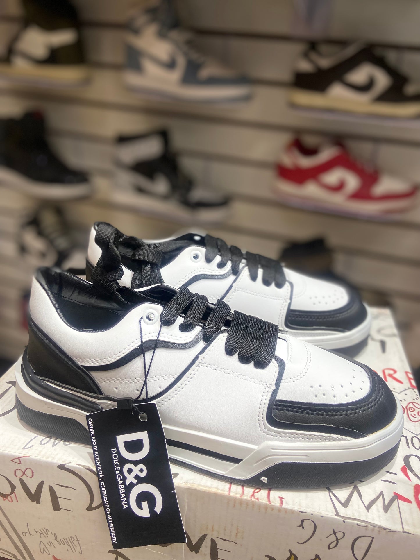 TENIS NACIONAL TIPO DOLCE GABBANA BLACO NEGRO