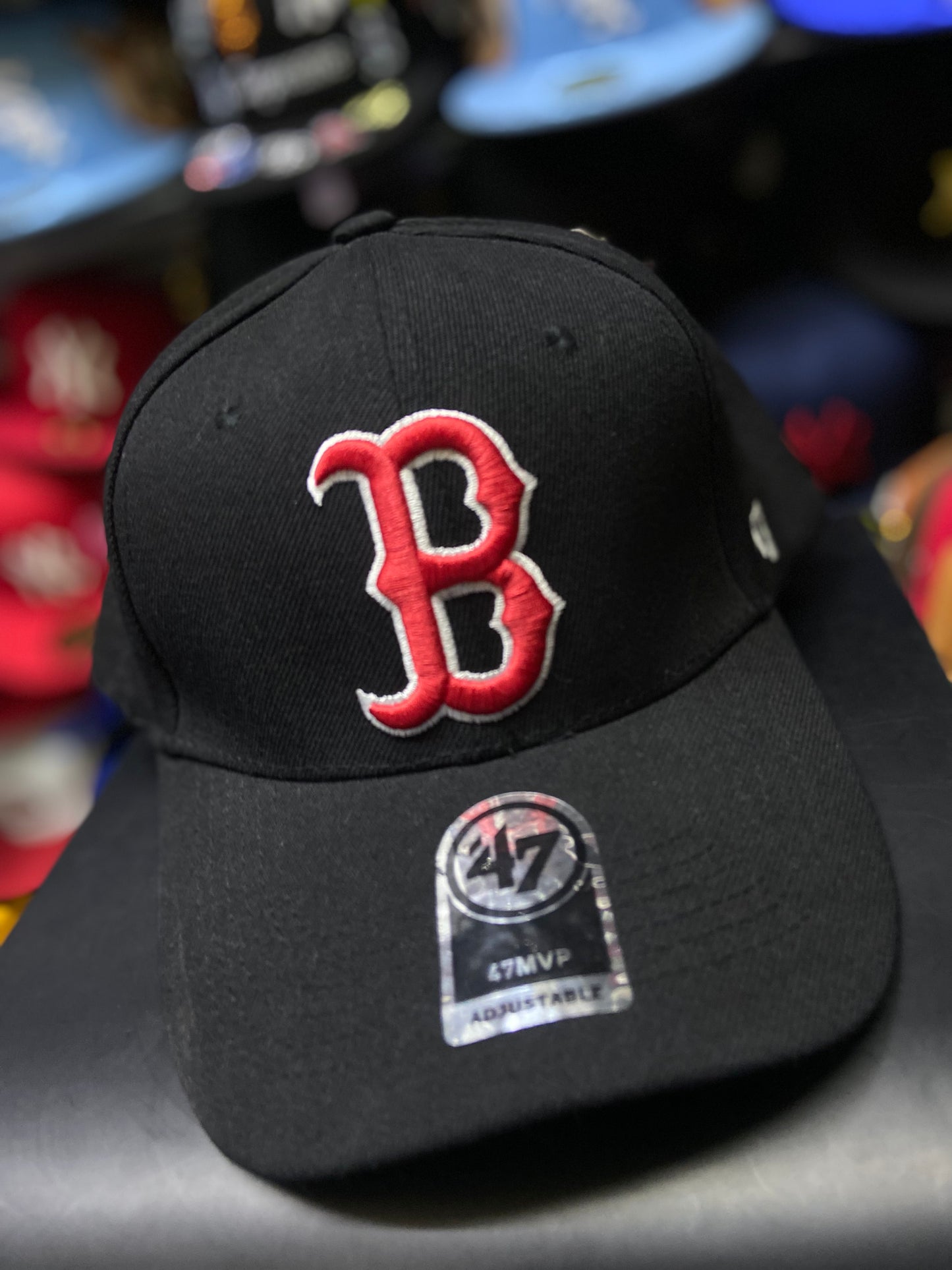 🔥 Gorra 47 Brand MVP Boston Red Sox – Negro/Rojo 🔥