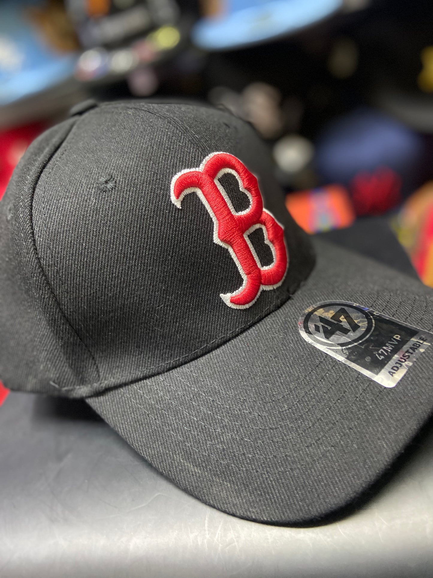 🔥 Gorra 47 Brand MVP Boston Red Sox – Negro/Rojo 🔥