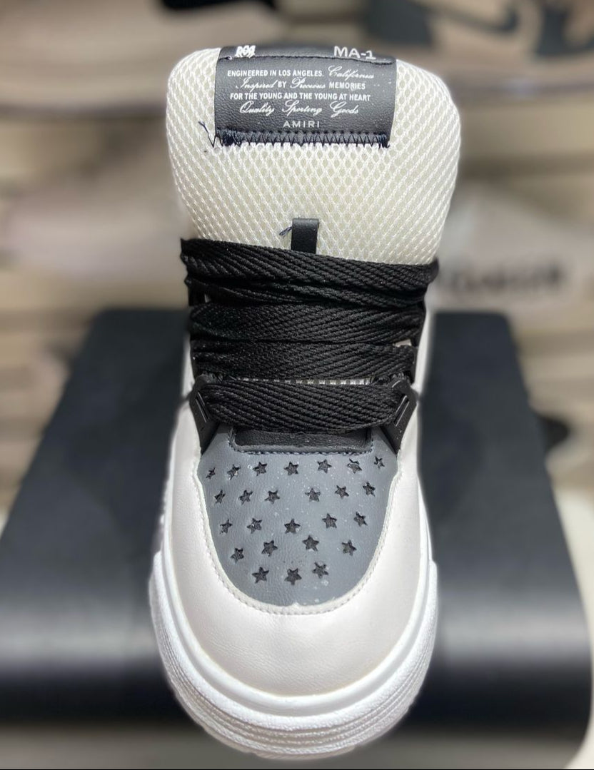 TENIS NACIONAL TIPO AMIRI BLANCO-NEGRO-OXFORD