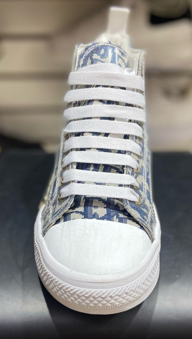 TENIS NACIONAL TIPO DIOR BOTA BEIGE MARINO