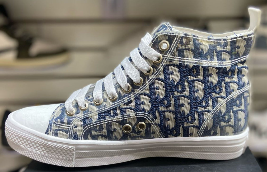 TENIS NACIONAL TIPO DIOR BOTA BEIGE MARINO