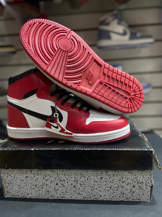 TENIS NACIONAL TIPO NIKE JORDAN MID 1 ROJO NEGRO BLANCO