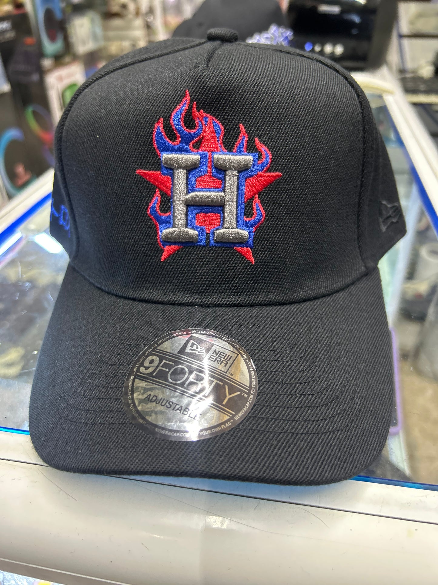 New era de los houston logotipo de llamas