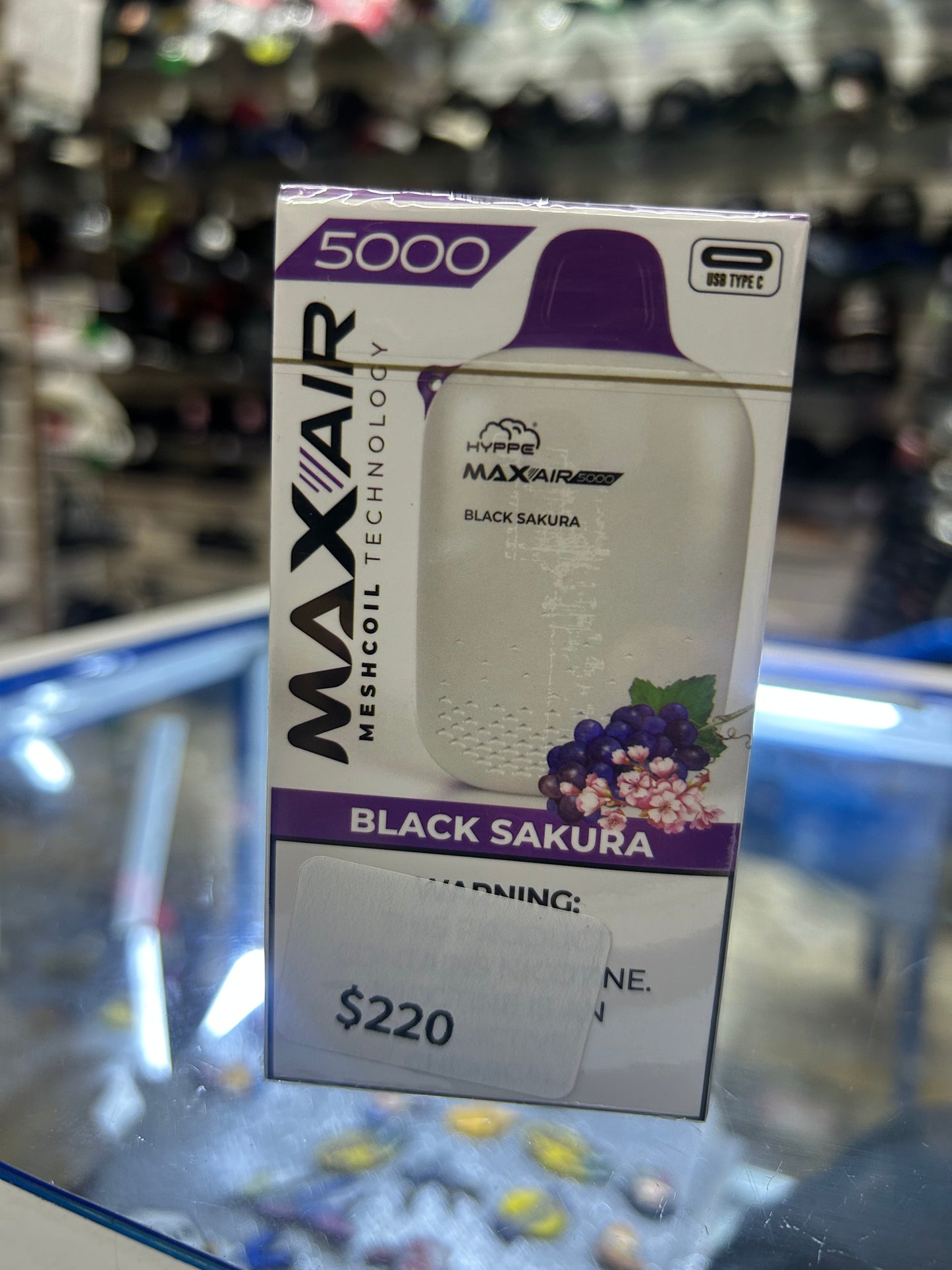 Plumón MAX AIR 5,000 PUFFS BLACK SAKURA