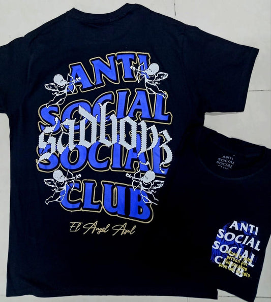 Playera anti social social club sadboyz Angel azul