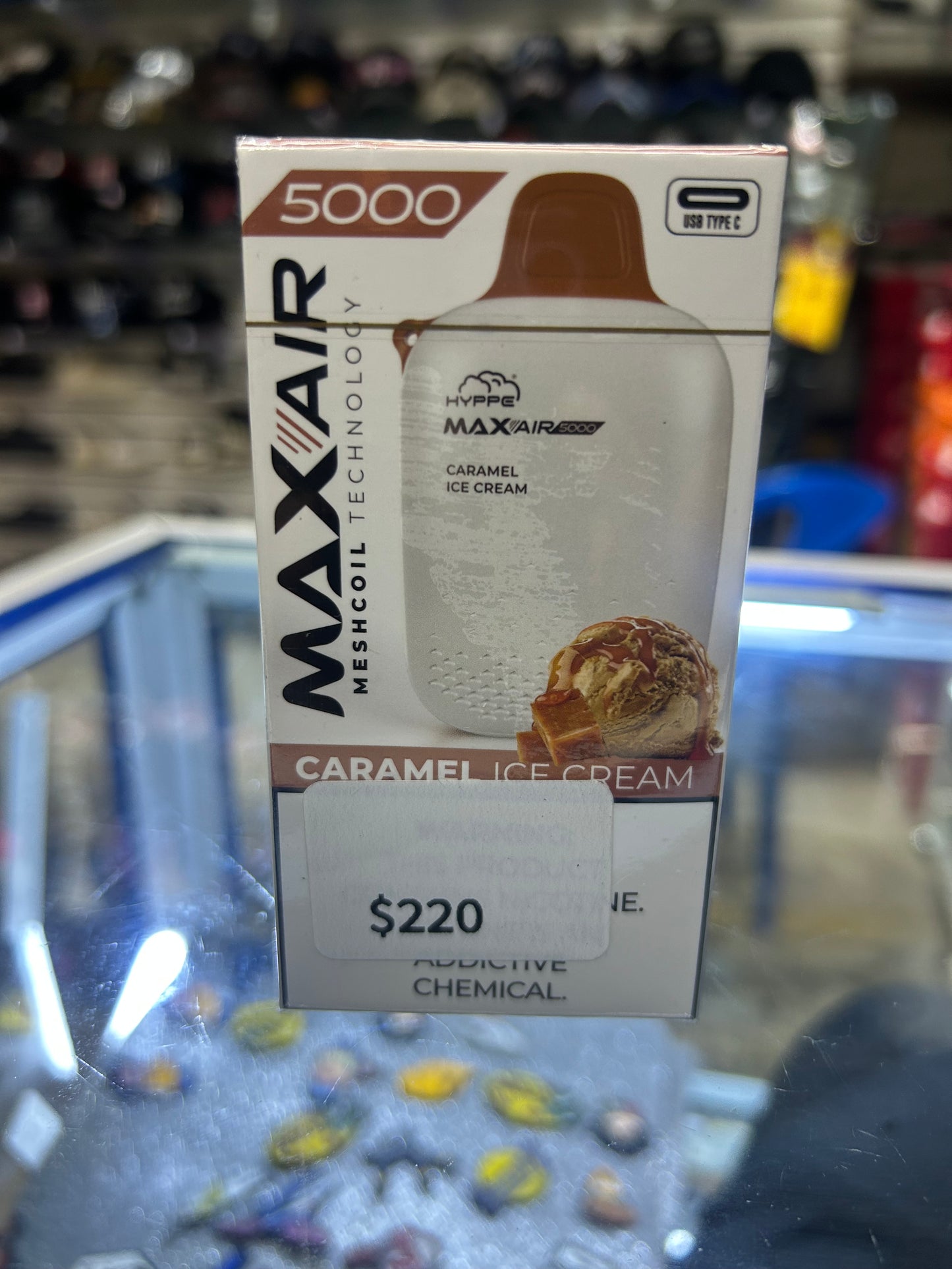 Plumón MAX AIR 5,000 PUFFS CARAMEL ICE CREAM