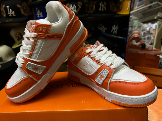 TENIS NACIONAL TIPO LOUIS VUITTON NARANJA BLANCO