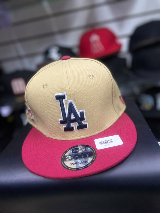 Gorra 9FIFTY Snapback LA Dodgers Beige y Guinda