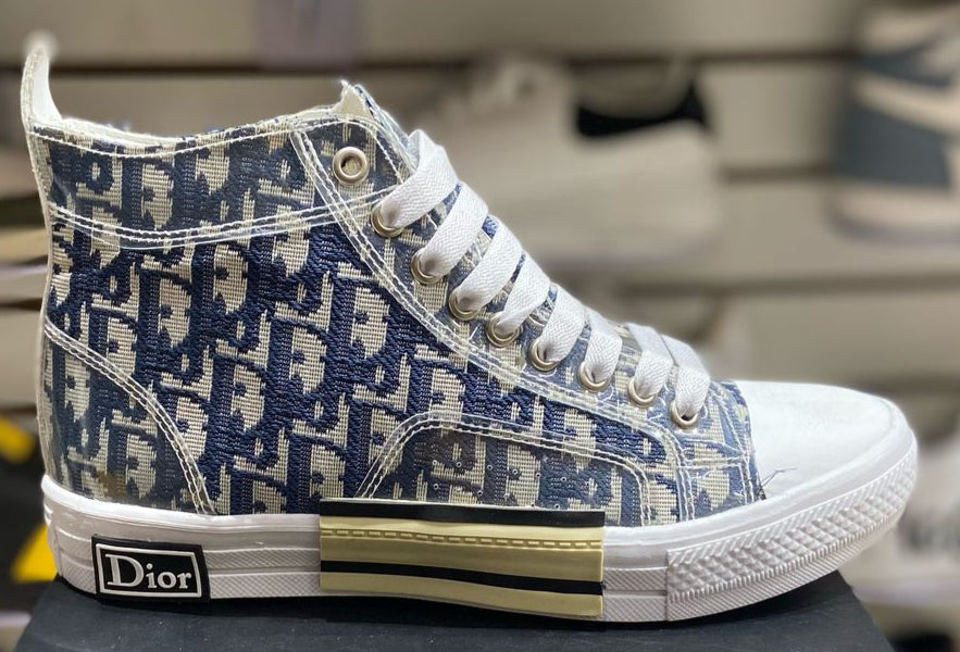 TENIS NACIONAL TIPO DIOR BOTA BEIGE MARINO